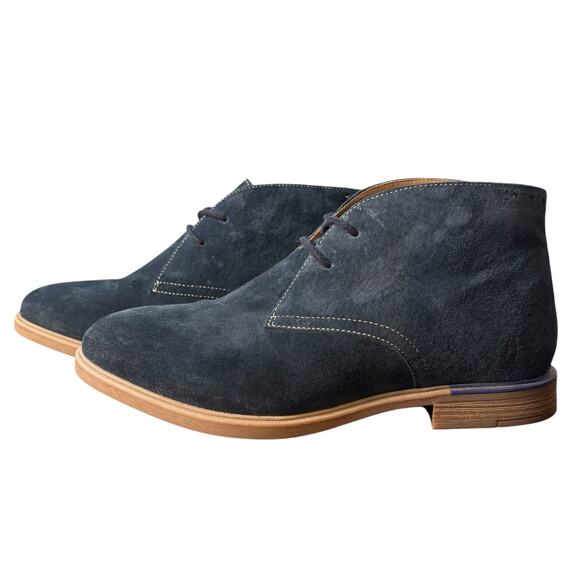 Hush Puppies Bounce Comfort Suede Chukka Desert Boots Men’s 9M Navy Blue Lace-Up - Picture 14 of 16